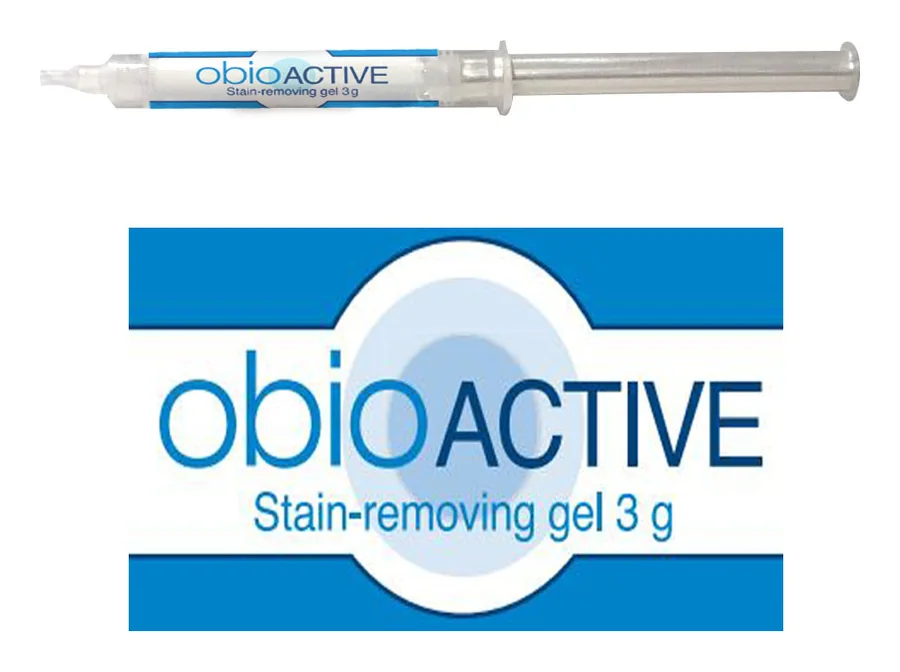 מזרק ותווית OBIOACTIVE, ג׳ל להסרת כתמים במשקל 3 גרם